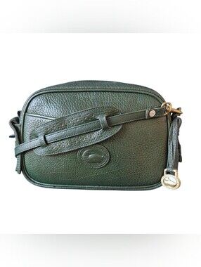 Dooney & Bourke Dark Green  Pebbled All Weather Leatger Kilty Bag Purse